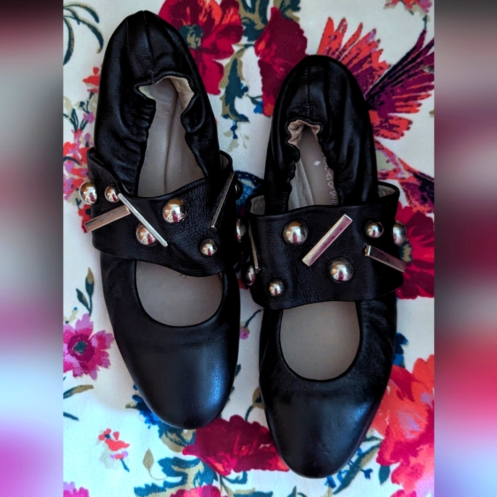 Embellished Leather Flats